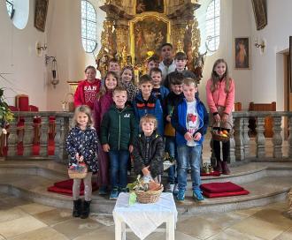 Die teilnehmenden Kinder an der Spielpredigt